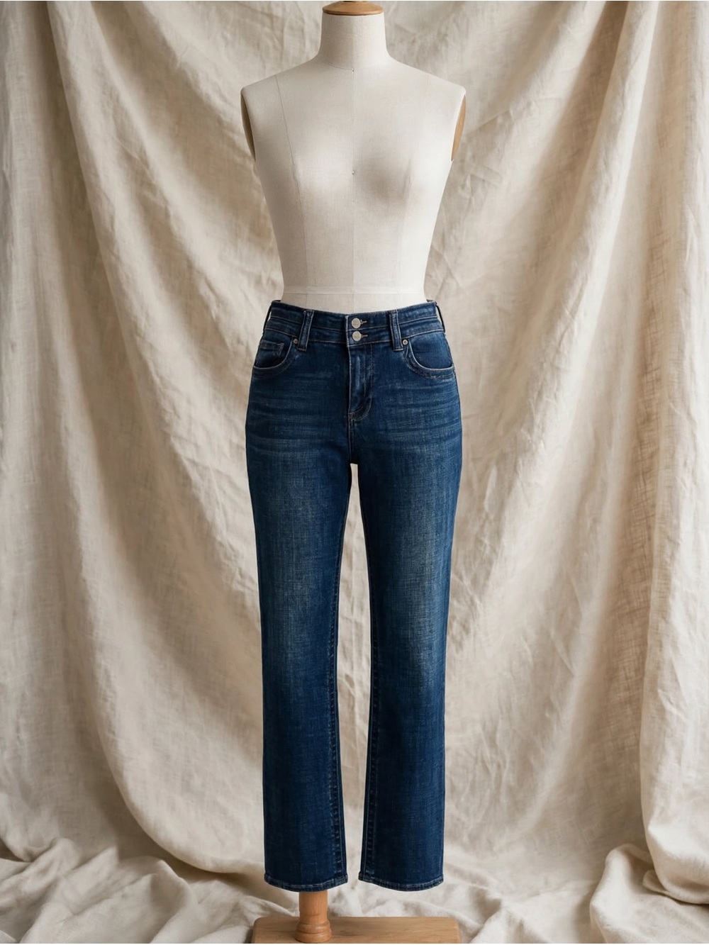 KUT From The Kloth High Rise Straight Leg Jeans 12 Dark Wash SP569MA1 Christine